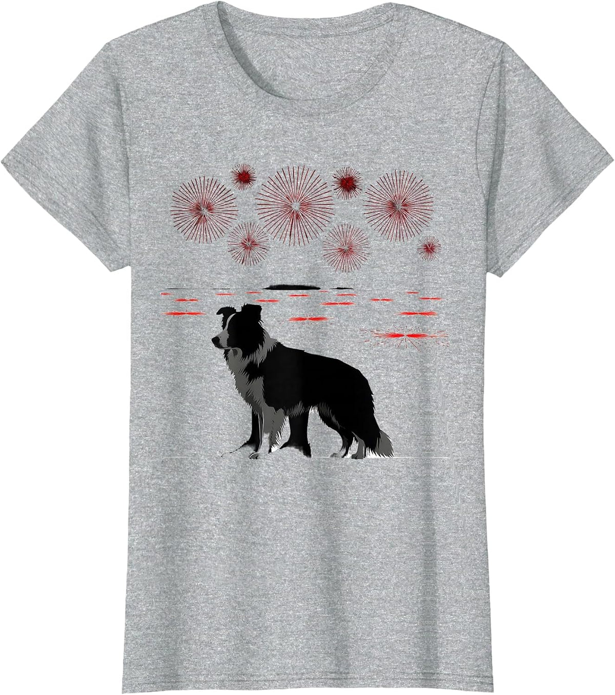 Dog Dad Patriotic Flag Breed Pride 4th of July T-Shirt - Heather Grey