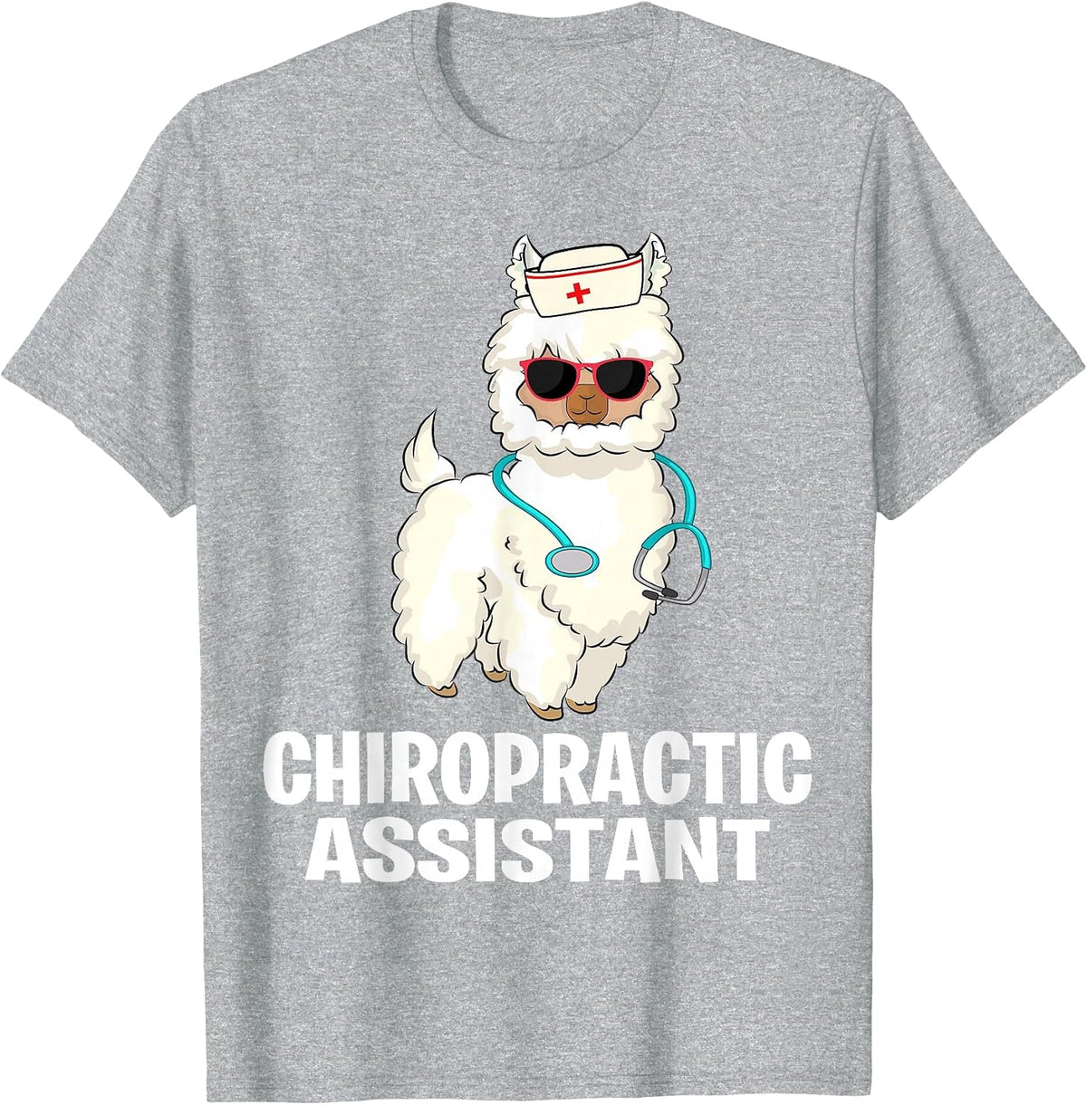 Funny Chiropractic Care Assistant Llama Chiropractor Spine T-Shirt - Heather Grey