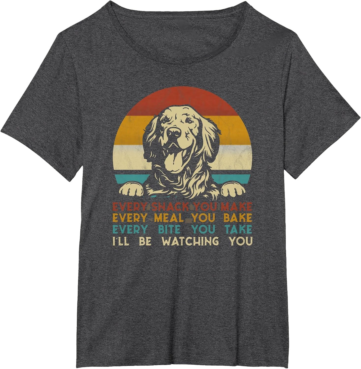 Every Snack You Make Golden Retriever Dog Breed Retro T-Shirt - Dark Heather Grey