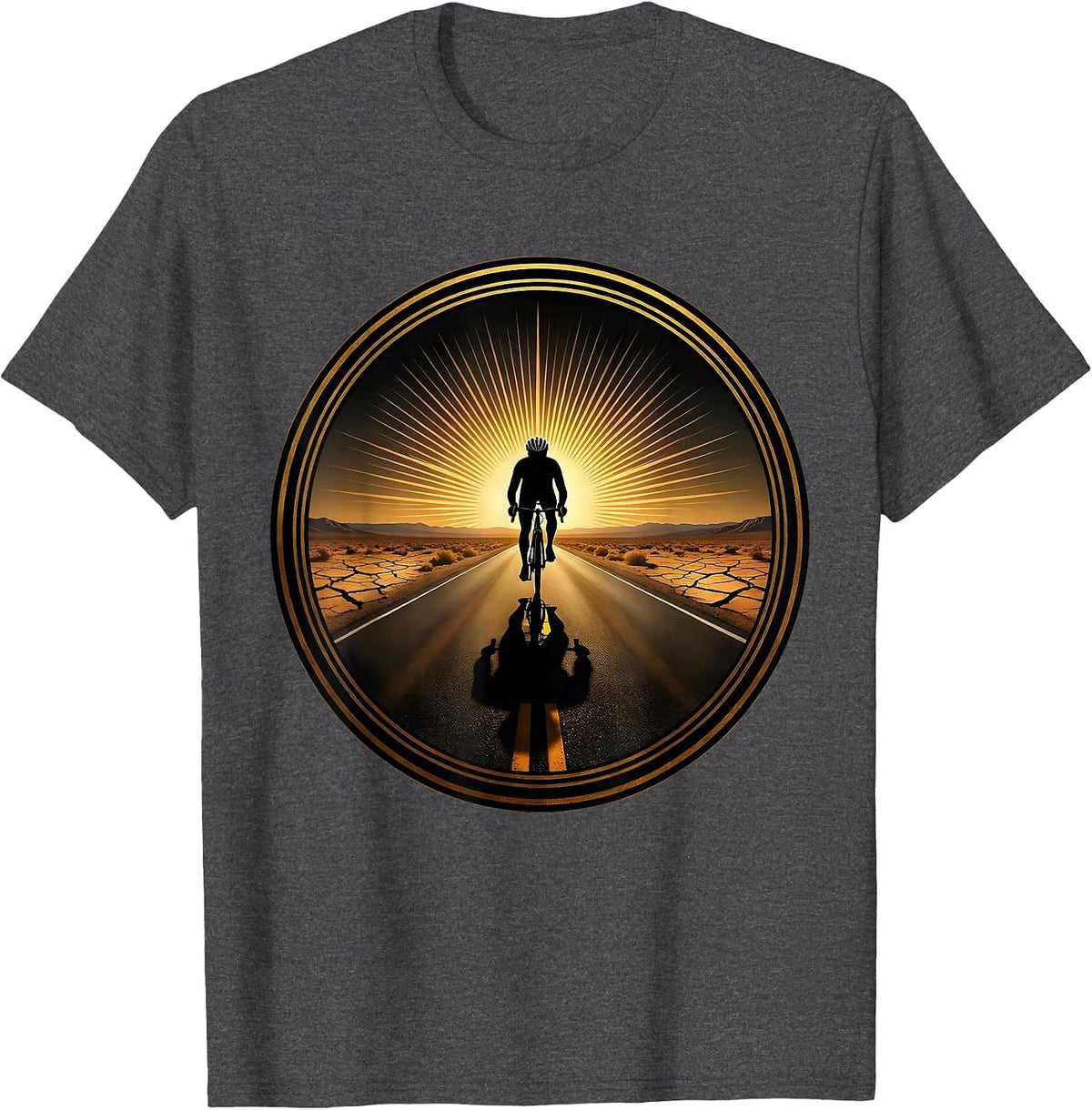Men's Cyclist Shadow Desert Highway Graphic T-Shirt - Dark Heather Grey