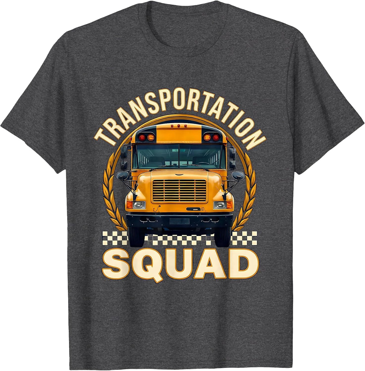 Transportation Squad School Bus Driver Back To School T-Shirt - Dark Heather Grey