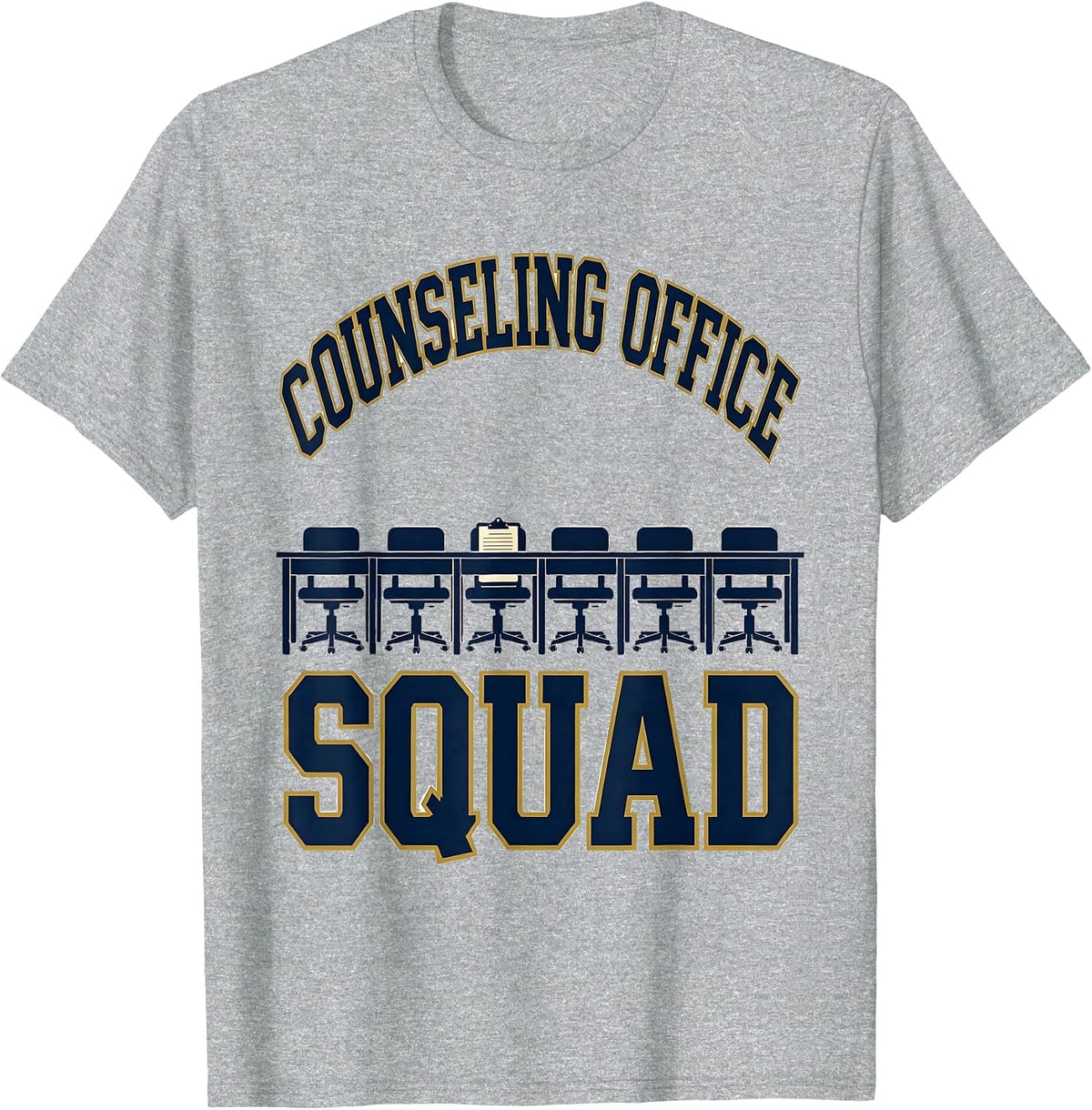 Men's Counseling Office Squad Funny School Counselor Staff T-Shirt - Heather Grey