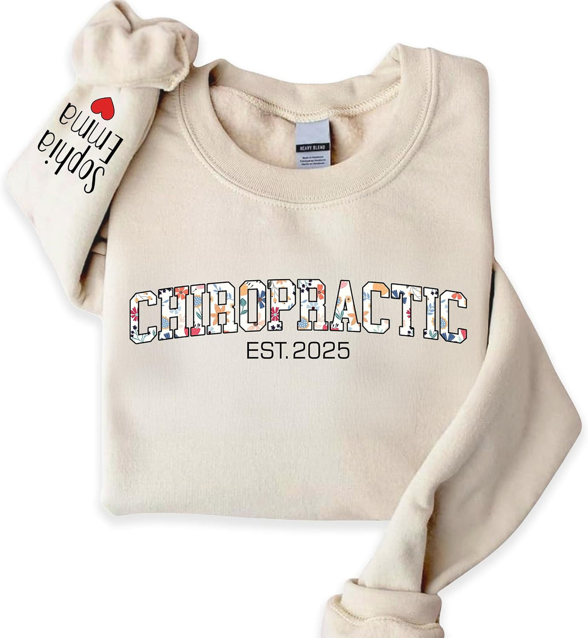 Personalized Chiropractic Sweatshirt, Custom Chiropractor Shirt, Spinal Care Gift, Gift for Chiropractic Doctor - Floral