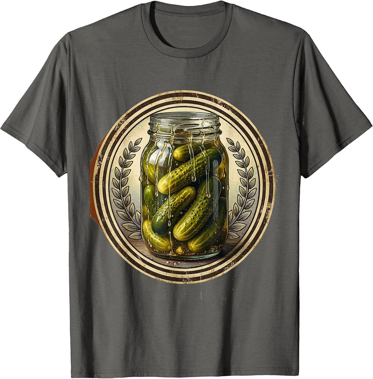 Overflowing Pickle Jar Brine Graphic T-Shirt - Asphalt Grey