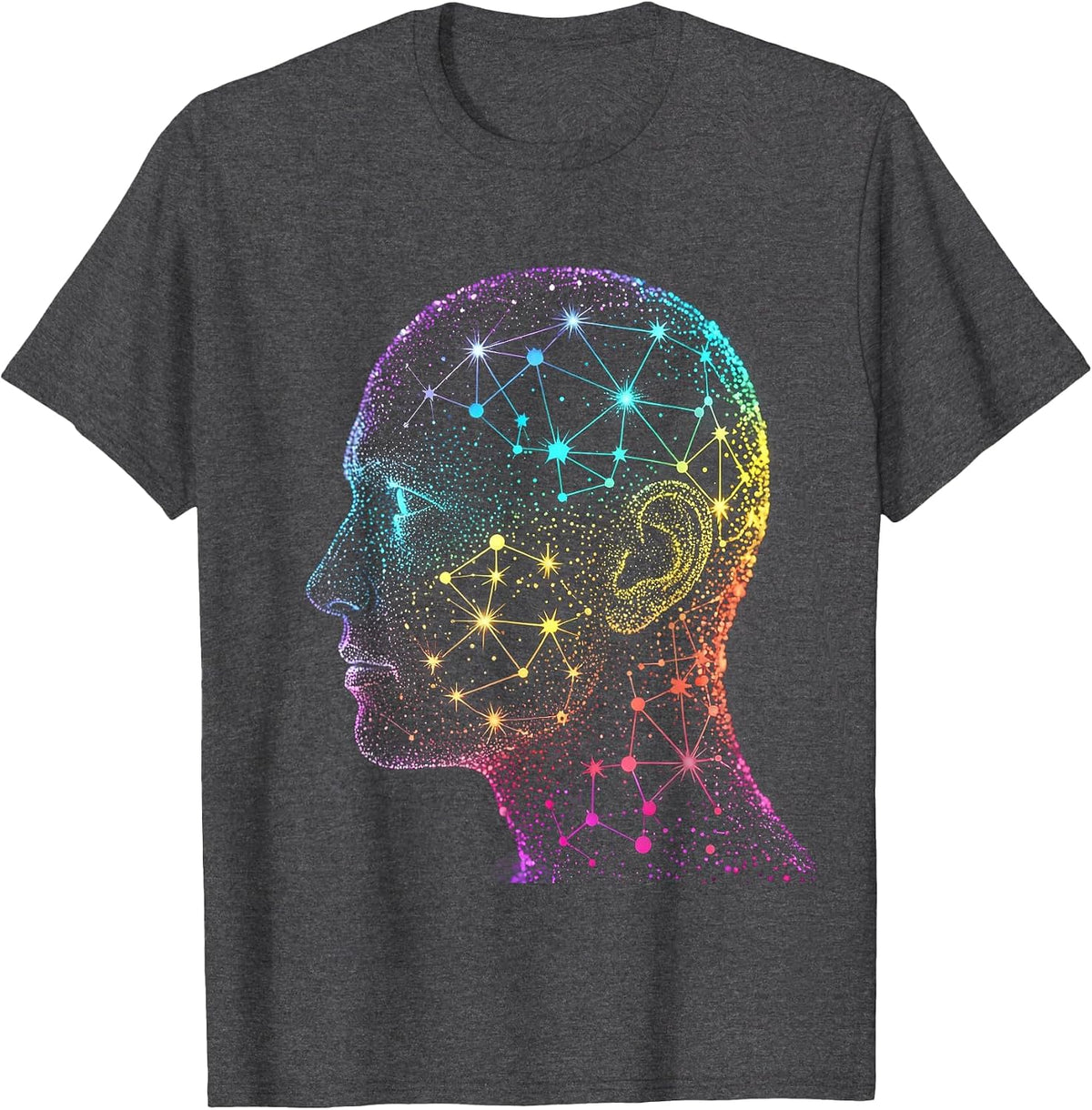 Autism Constellation Mind Star Map Illustration T-Shirt - Dark Heather Grey
