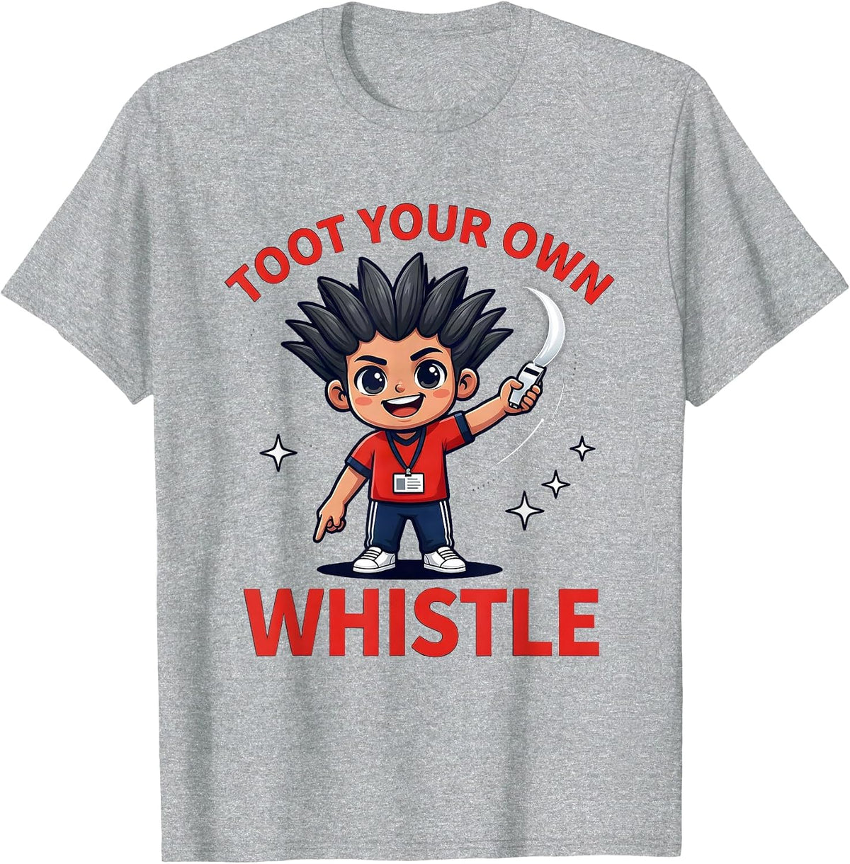 Men's Toot Your Own Whistle Funny PE Teacher Appreciation T-Shirt - Heather Grey
