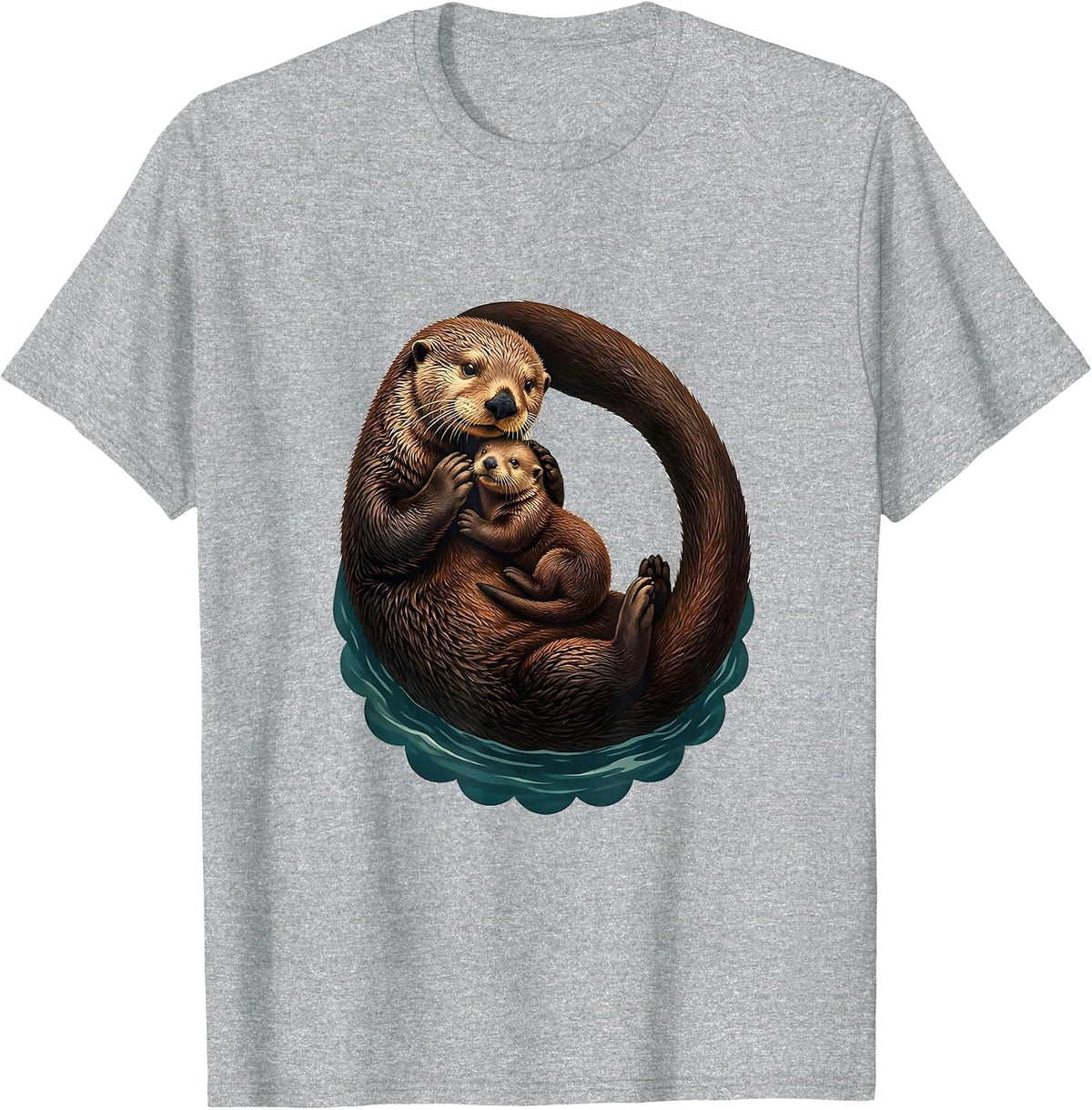 Men's Belly-Up Sea Otter Vintage Otter Lover Gift T-Shirt - Heather Grey