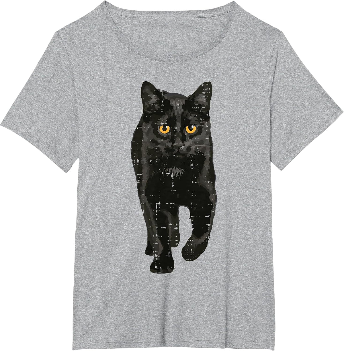 Black Cat Walking Kitten Kitty Halloween Scary Men Women Kid T-Shirt - Heather Grey