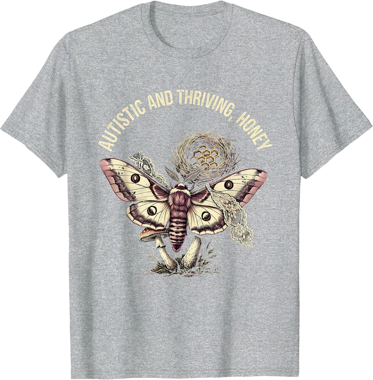 Men's Autistic and Thriving Honey Autism Awareness Design T-Shirt - Heather Grey