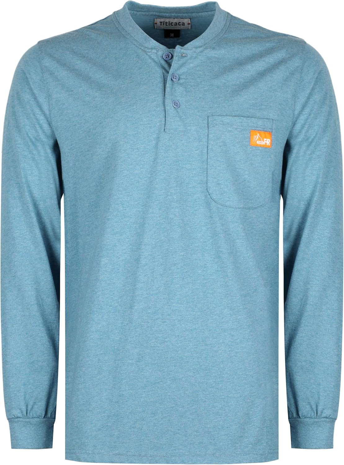 Titicaca FR T-Shirt for men 5.5oz Lightweight Henley Summer Tees CAT2 100%C - Heather Blue