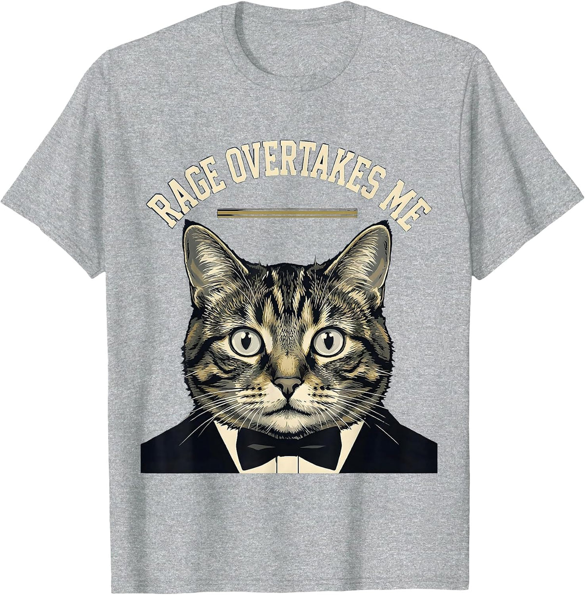 Men's Rage Overtakes Me Sports Cat Meme Humor T-Shirt - Heather Grey