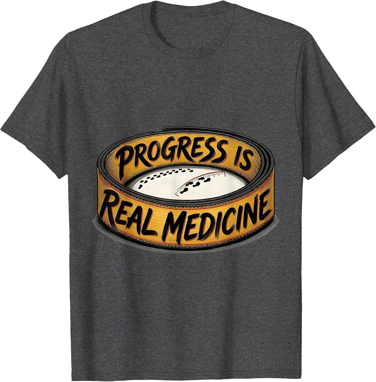 Men's Progress Is Real Medicine Physical Therapy PT Student Gift T-Shirt - Dark Heather Grey