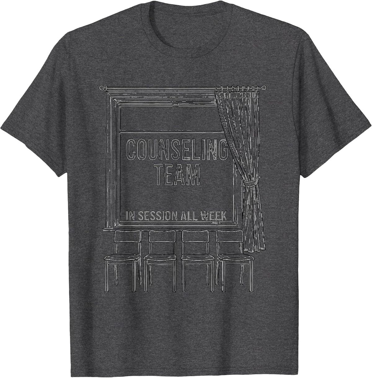 Men's Counseling Team In Session All Week School Counselor T-Shirt - Dark Heather Grey