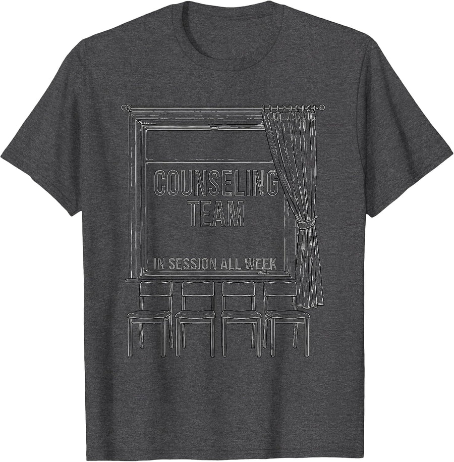 Men's Counseling Team In Session All Week School Counselor T-Shirt - Dark Heather Grey