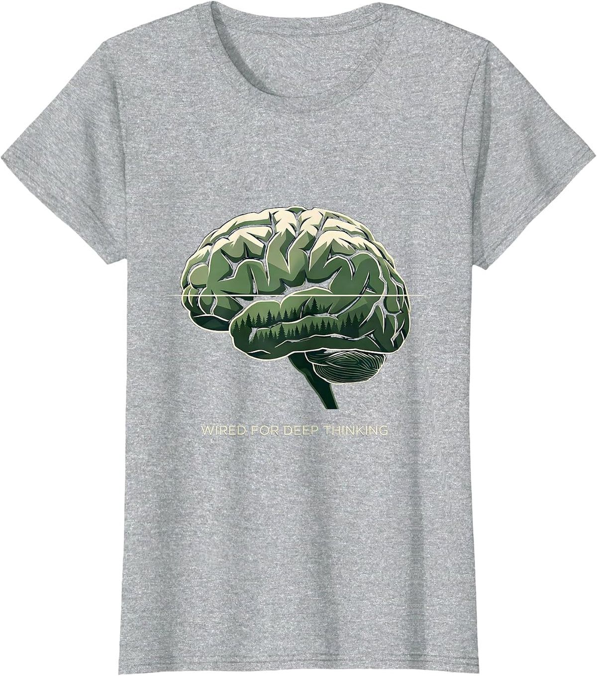 Women's Wired for Deep Thinking Autism Awareness Design T-Shirt - Heather Grey