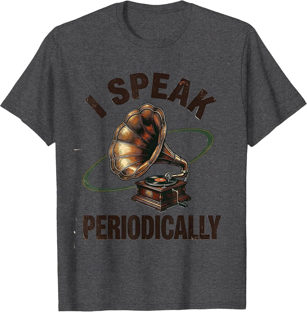 Men's I Speak Periodically Vintage Science Humor Chemistry Nerd T-Shirt - Dark Heather Grey