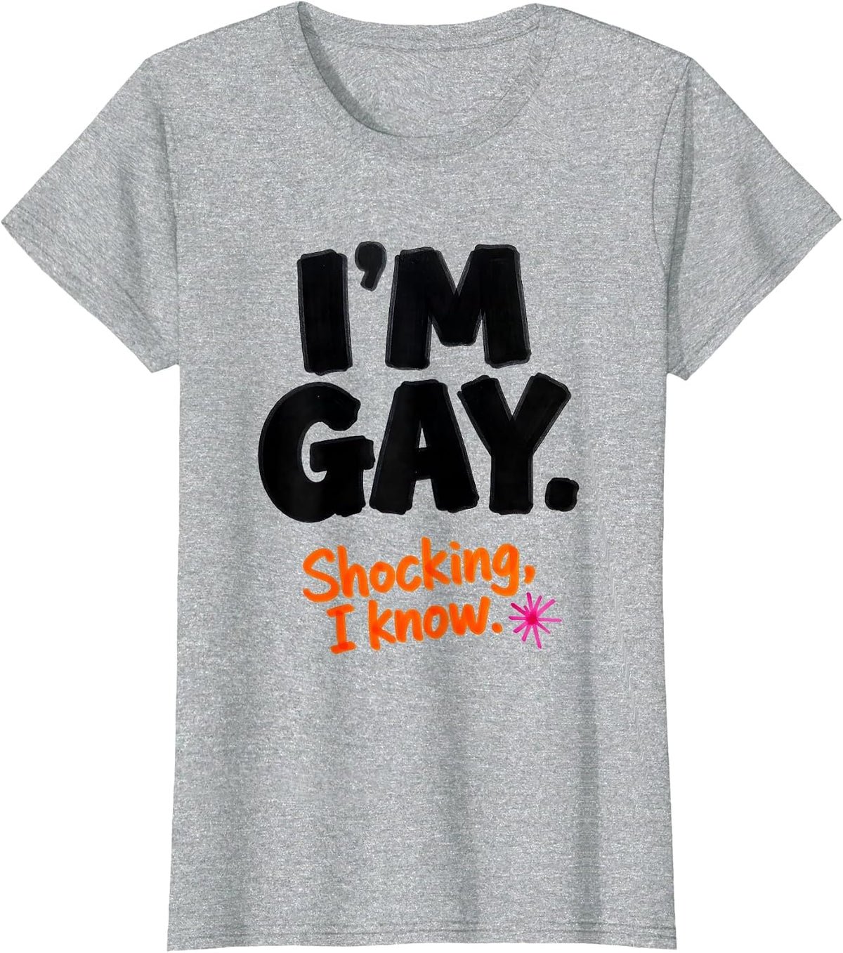 I'm Gay Shocking I Know Funny LGBTQ Pride Humor T-Shirt - Heather Grey