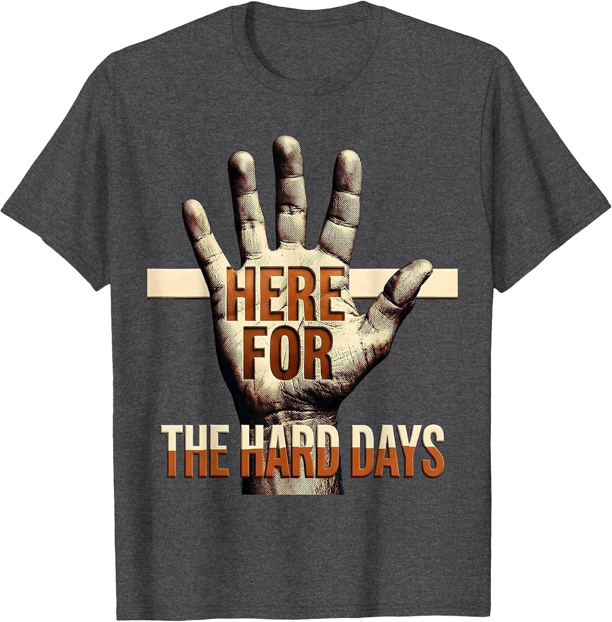 Here for the Hard Days School Counselor Design T-Shirt - Dark Heather Grey