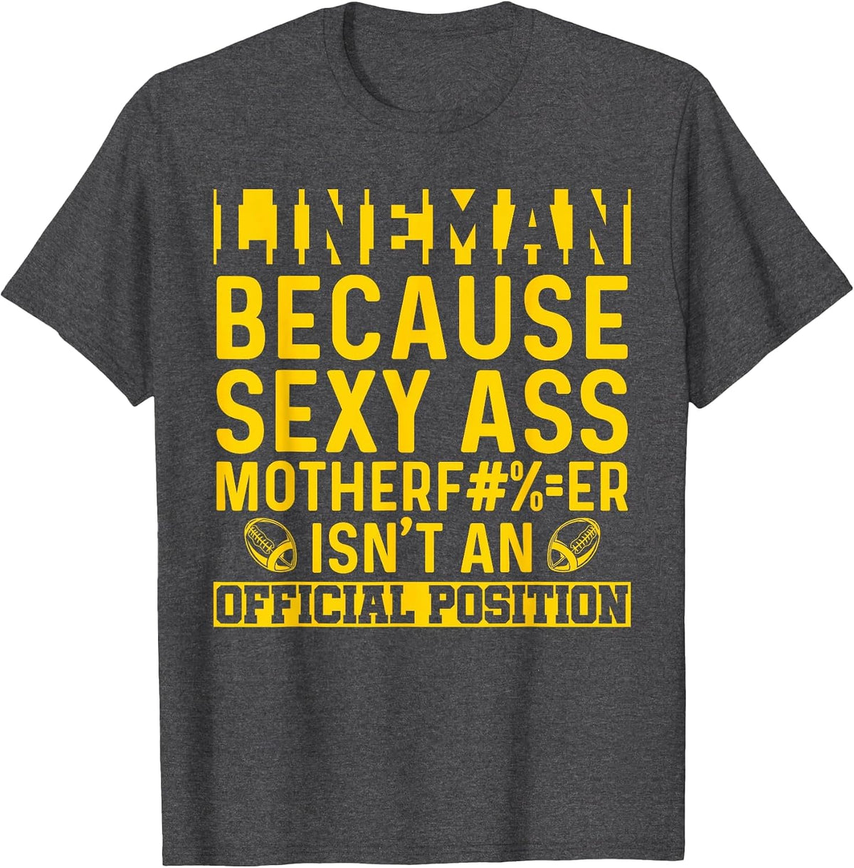 American Football Lineman Defensive Line Offensive Position T-Shirt - Dark Heather Grey