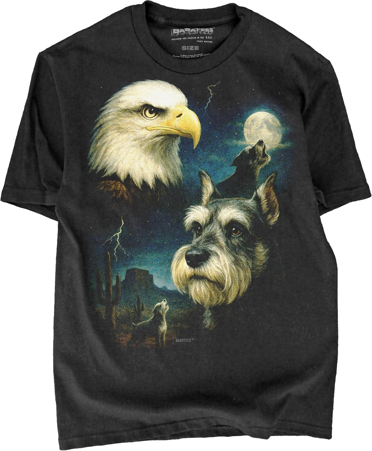 Majestic Dog Artwork Premium Black T-Shirt for Men & Women - Miniature Schnauzer