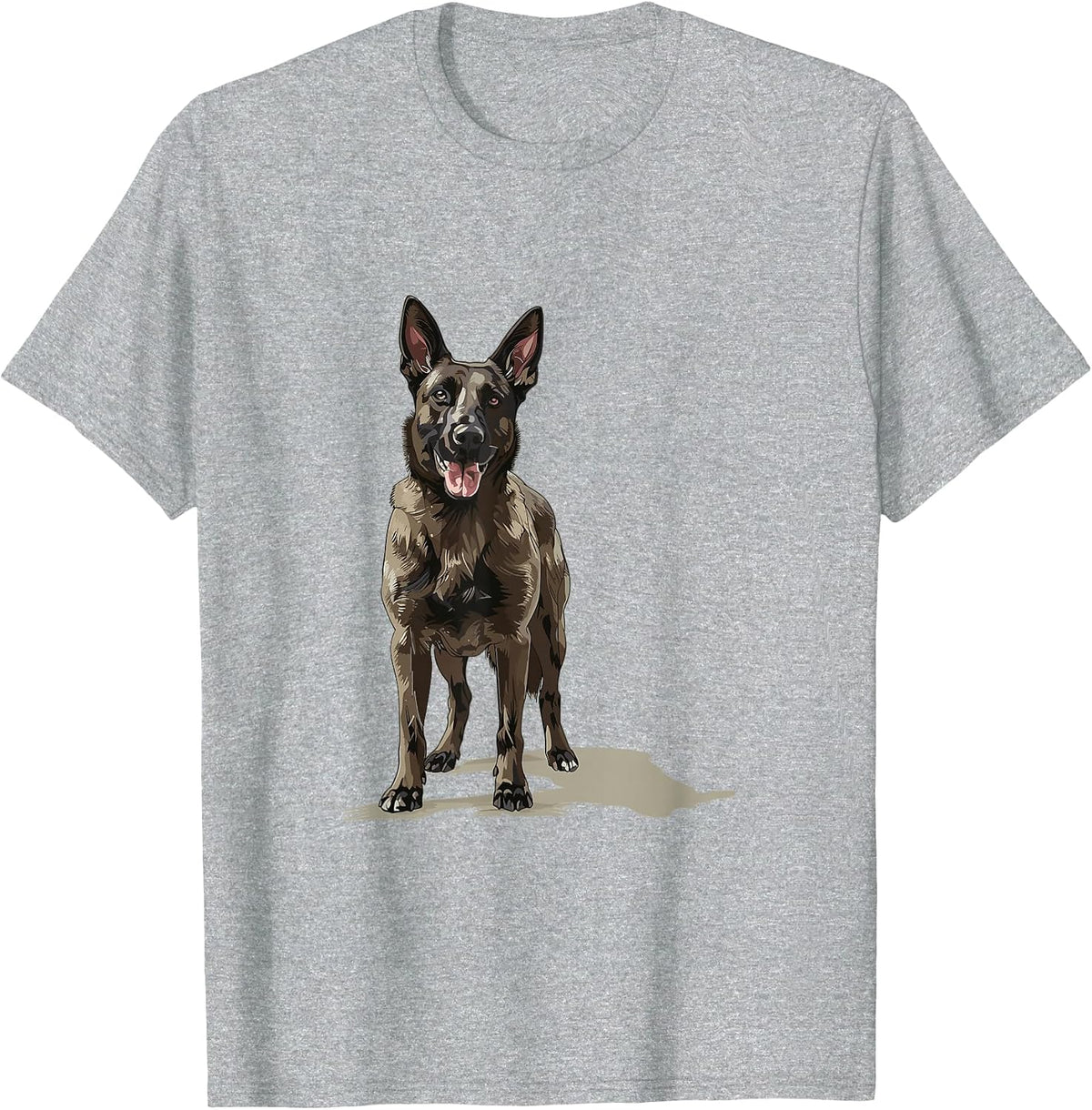 Dutch Shepherd Dog Breed Graphic T-Shirt - Heather Grey