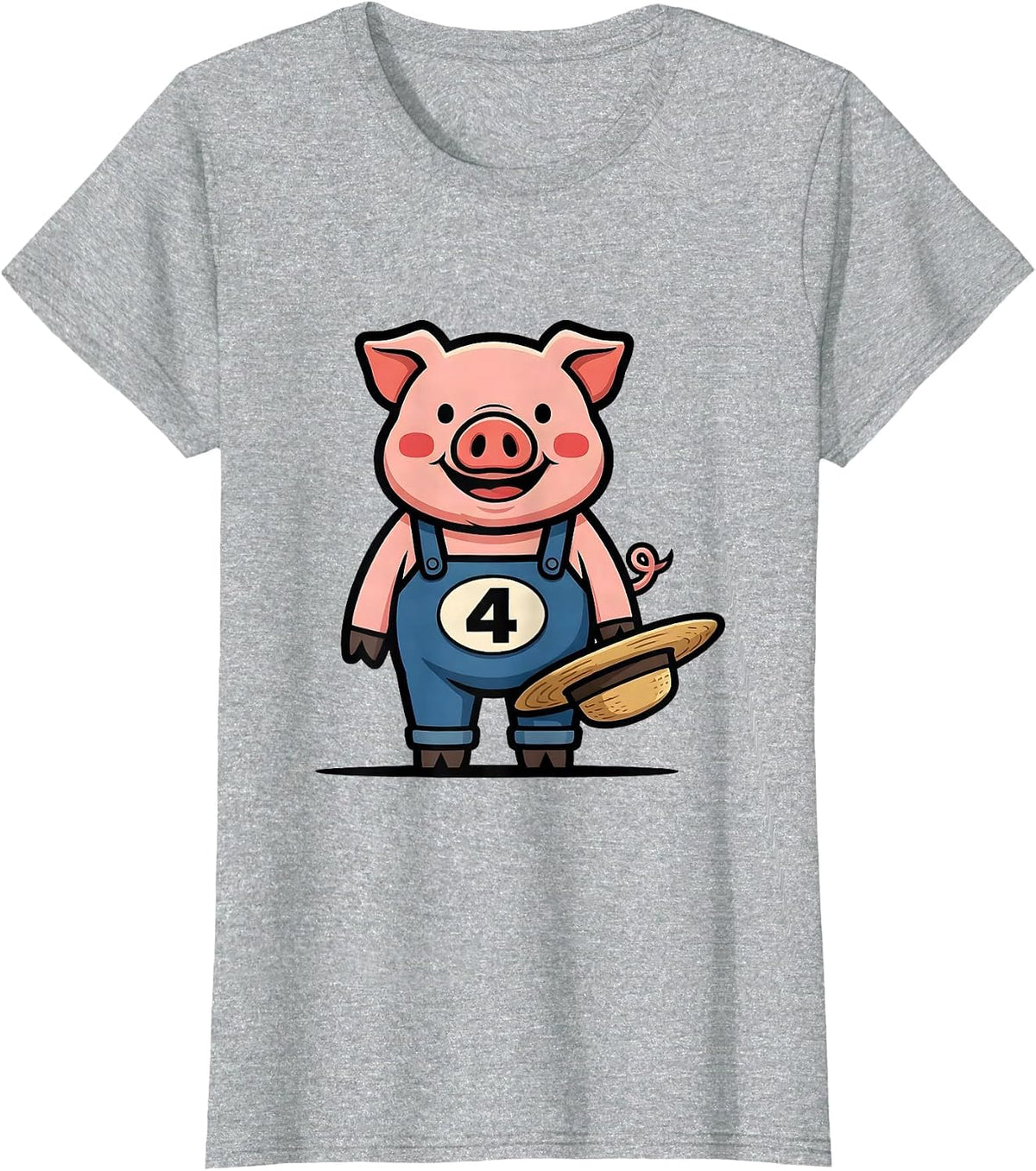 4 Funny Pig Lover Halloween Costume Humor T-Shirt - Heather Grey