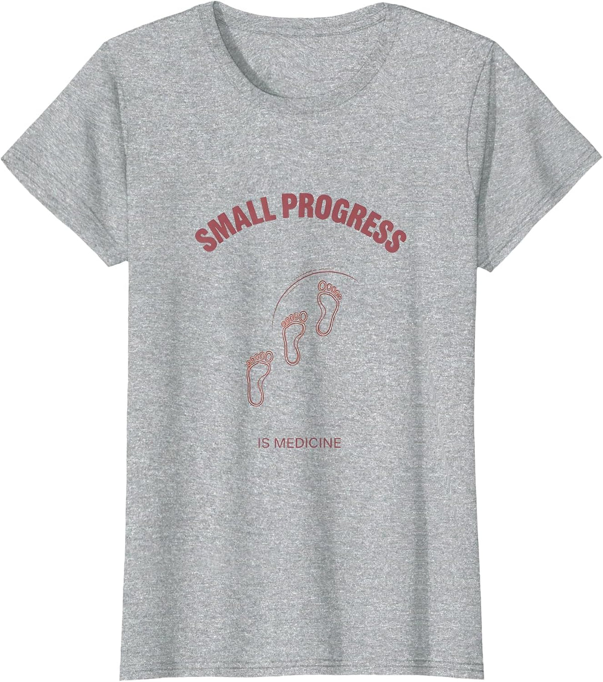 Small Progress Is Medicine Boho Minimalist Physical Therapy T-Shirt - Heather Grey