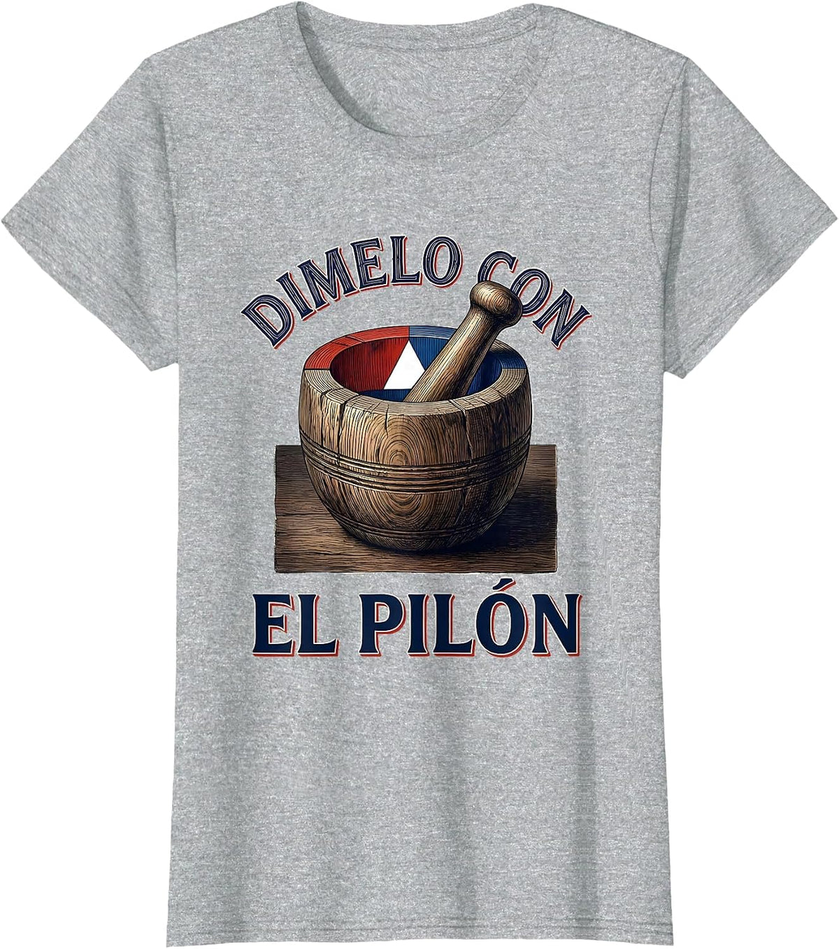 Dimelo Con El Pilón Botanical Puerto Rican Flag Pride T-Shirt - Heather Grey