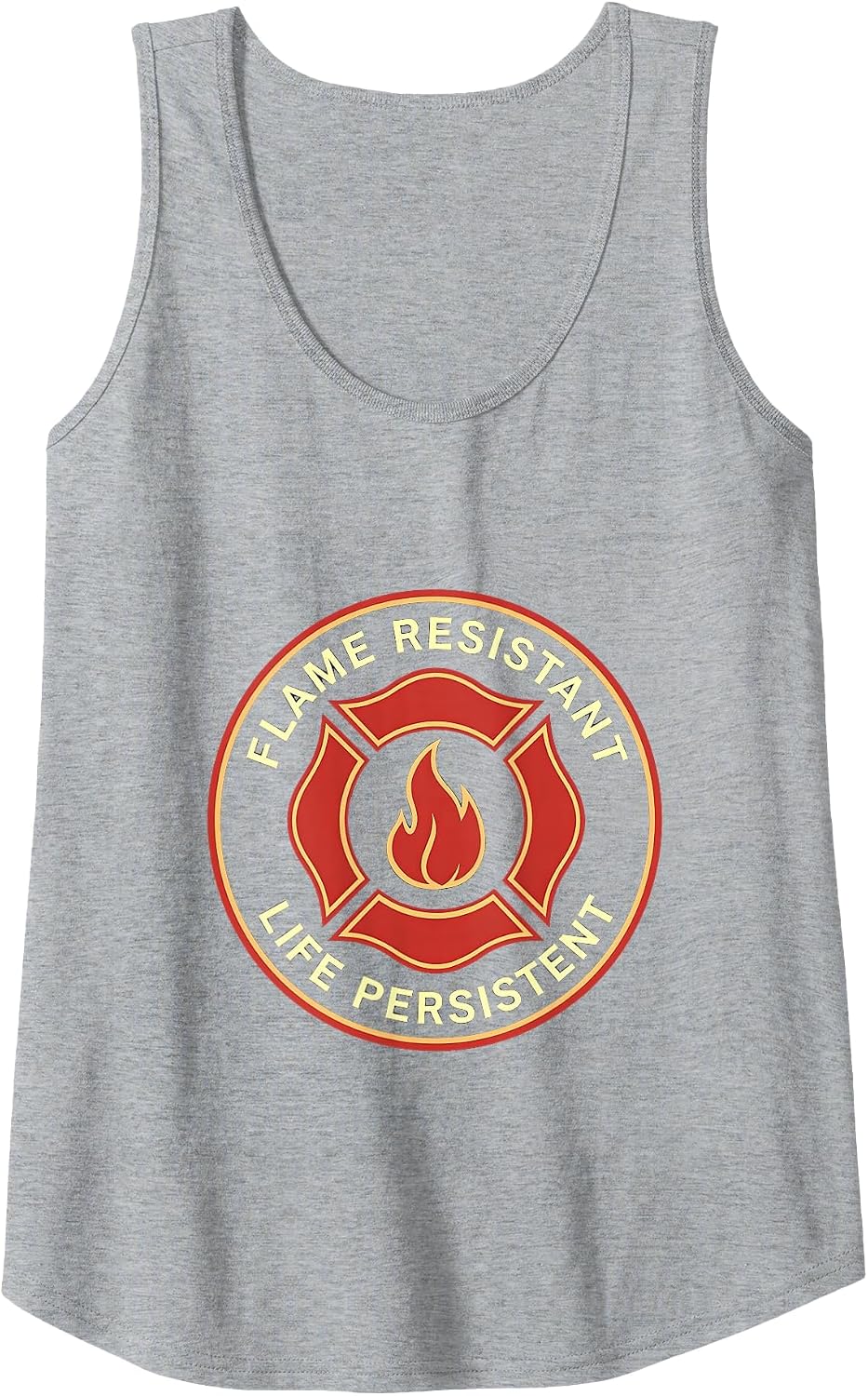 Flame Resistant Life Persistent Fire Design Tank Top - Heather Grey
