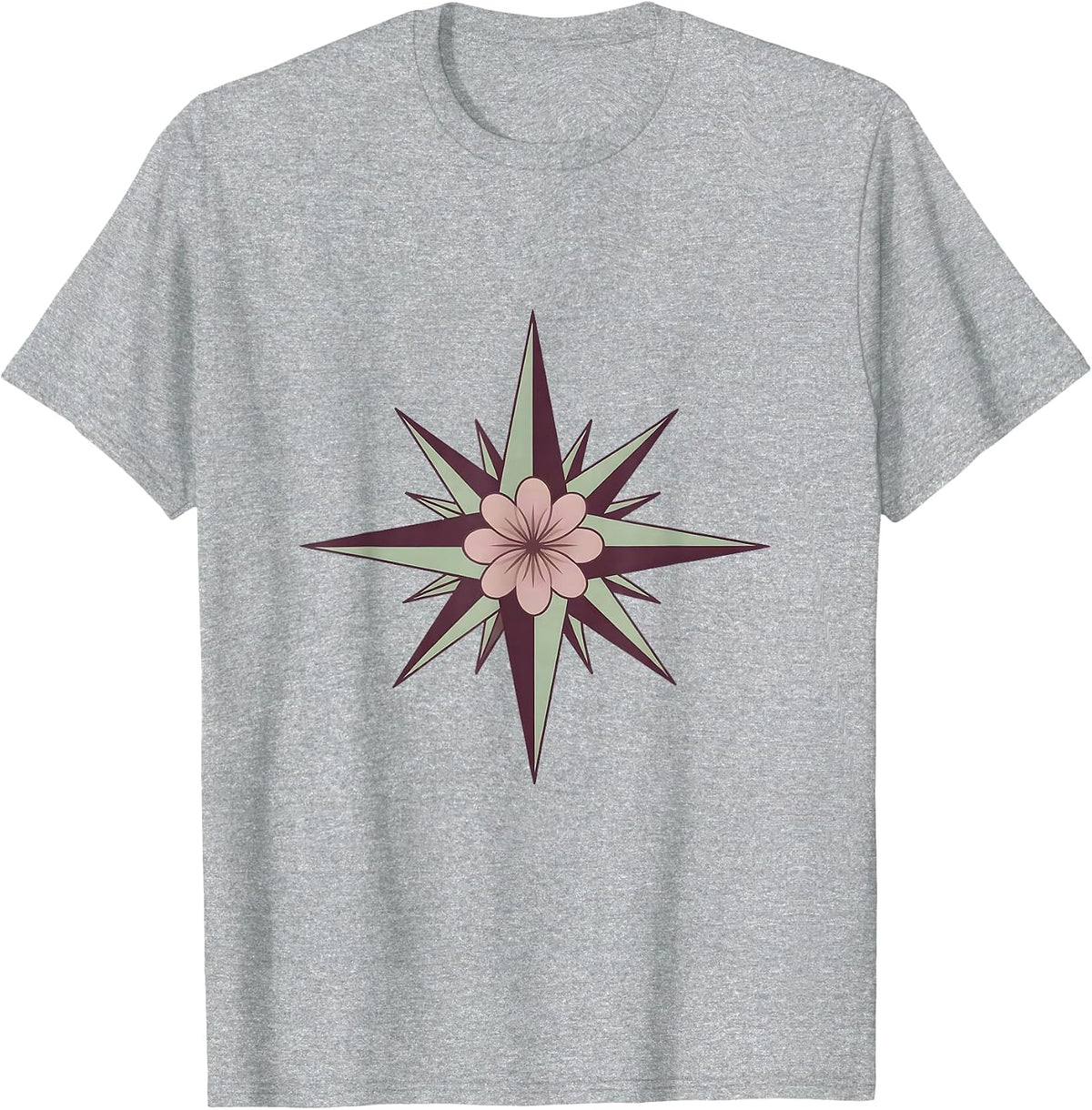 Men's Autism Awareness Floral Compass Rose Graphic T-Shirt - Heather Grey