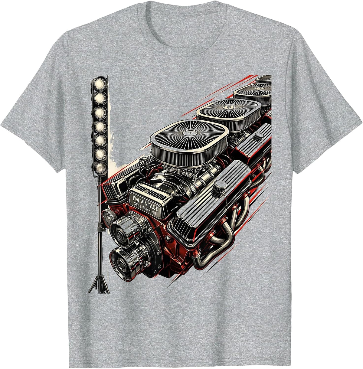 Men's I'm Vintage Still Running Futurist Dynamism Classic Car T-Shirt - Heather Grey