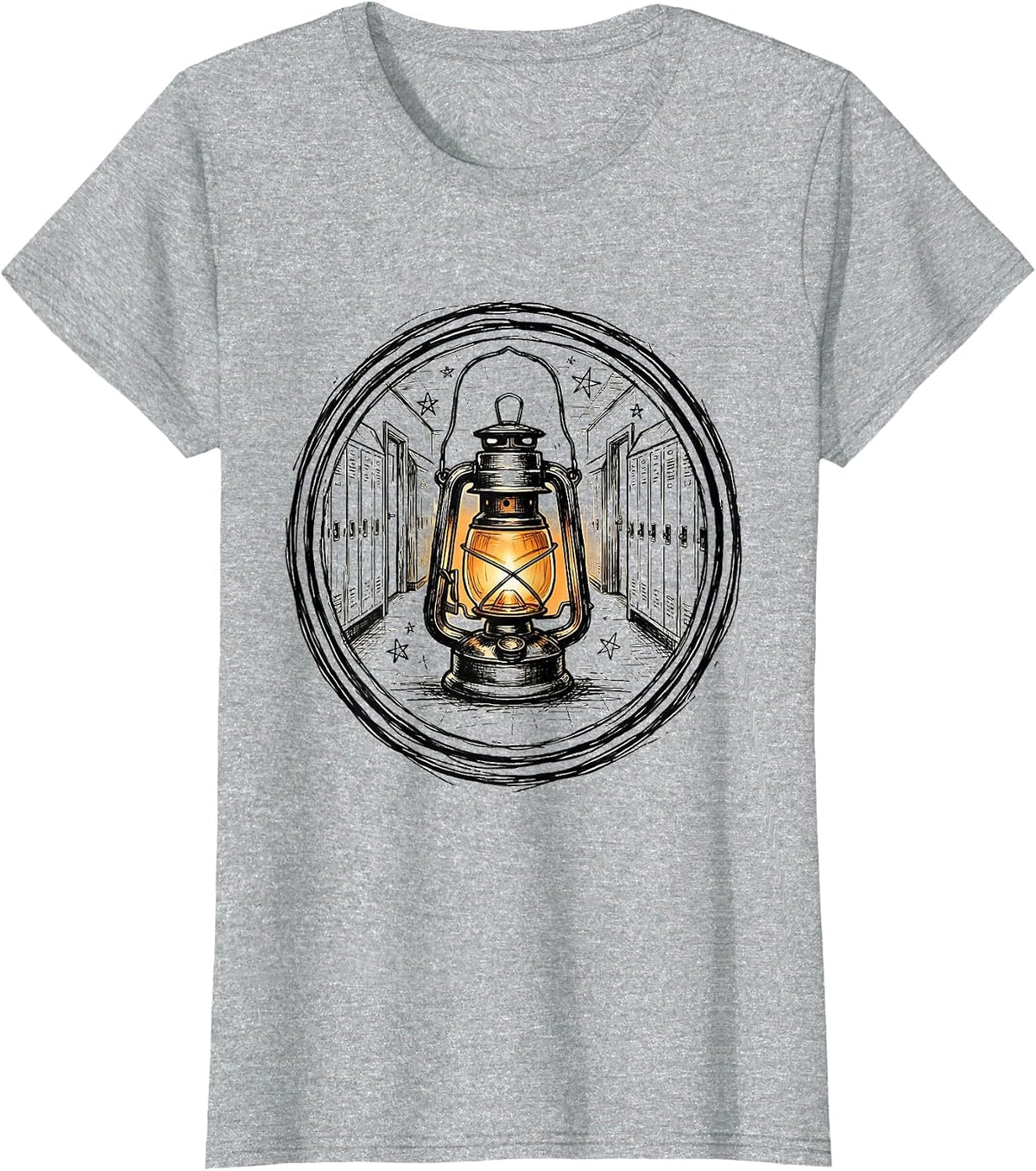 Women's Glowing Hallway Lantern Sped Teacher Gift T-Shirt - Heather Grey
