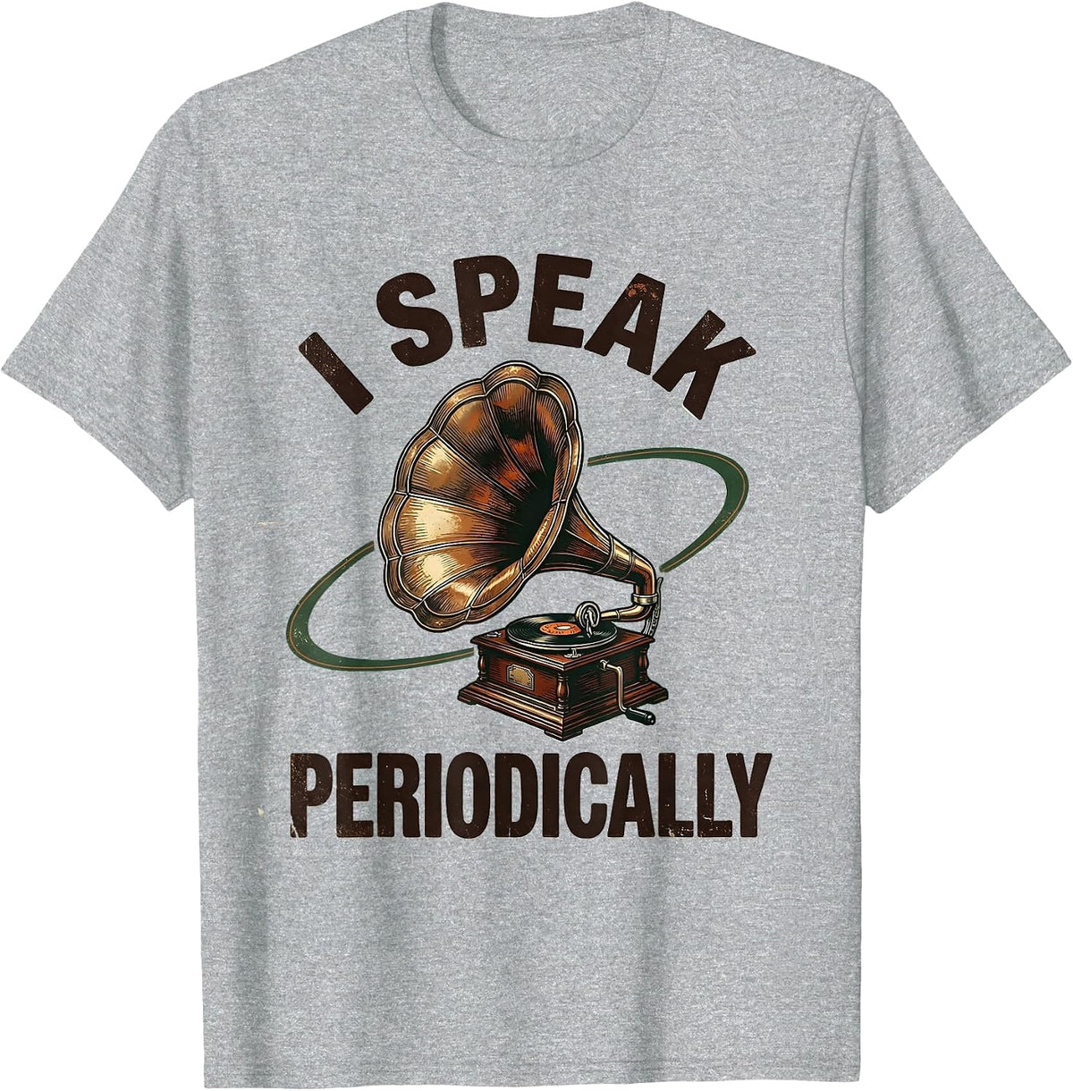 Men's I Speak Periodically Vintage Science Humor Chemistry Nerd T-Shirt - Heather Grey