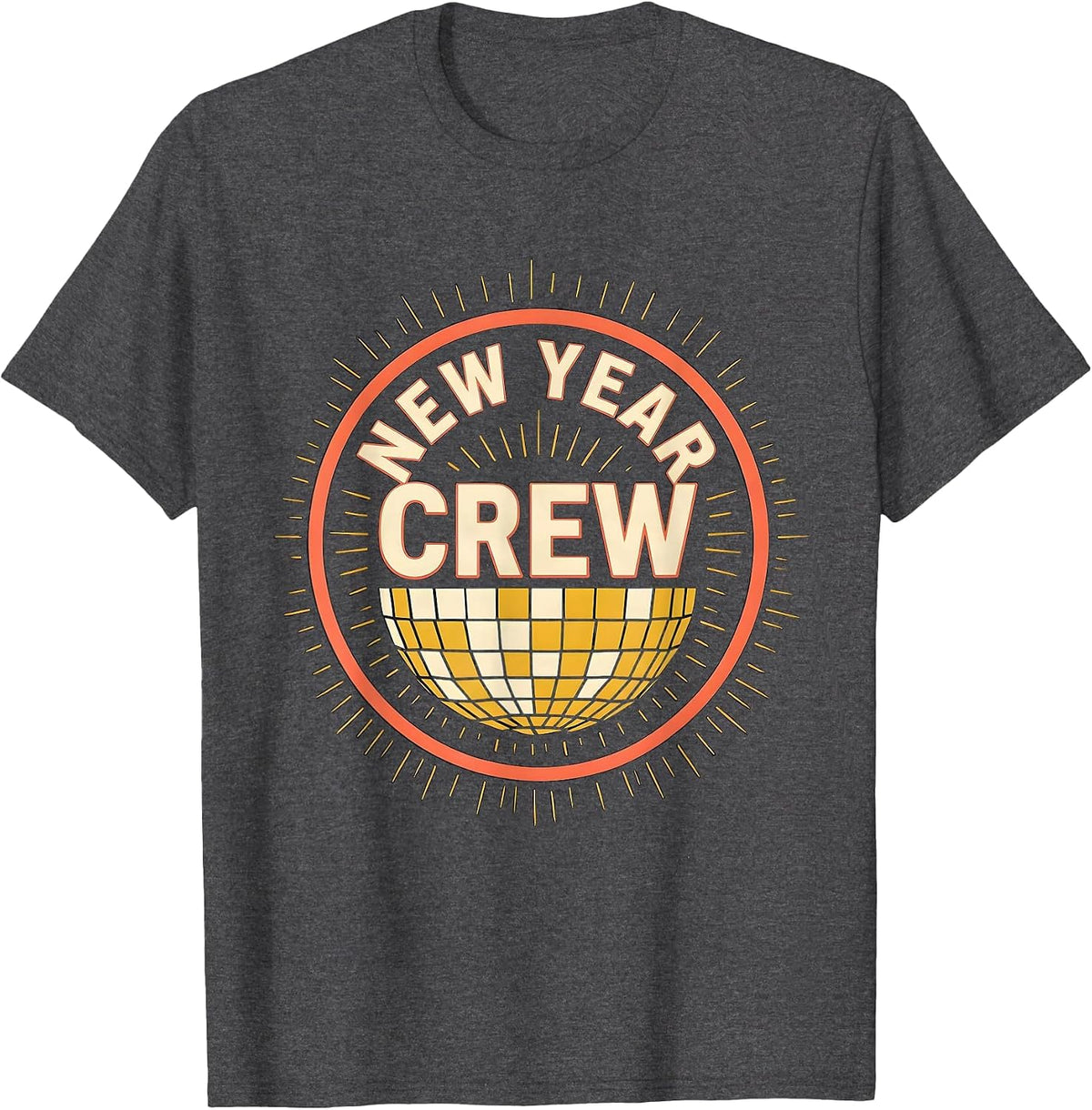 Men's New Year Crew Festive Nurse Party Matching Group Holiday T-Shirt - Dark Heather Grey