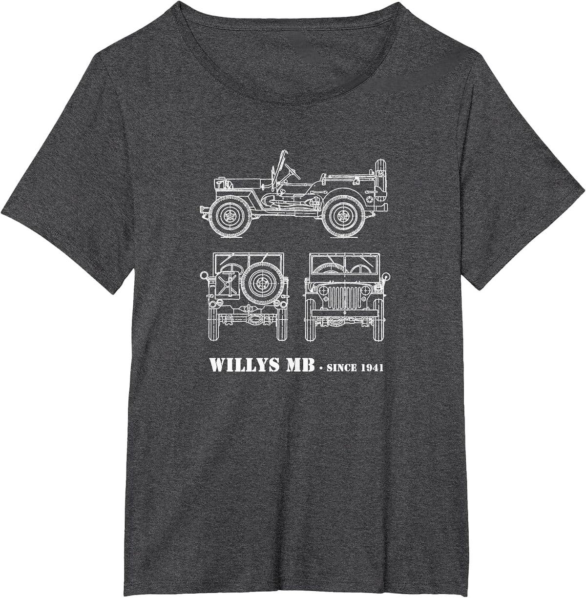 1941 Willy's MB WWII Army T-Shirt - Dark Heather Grey