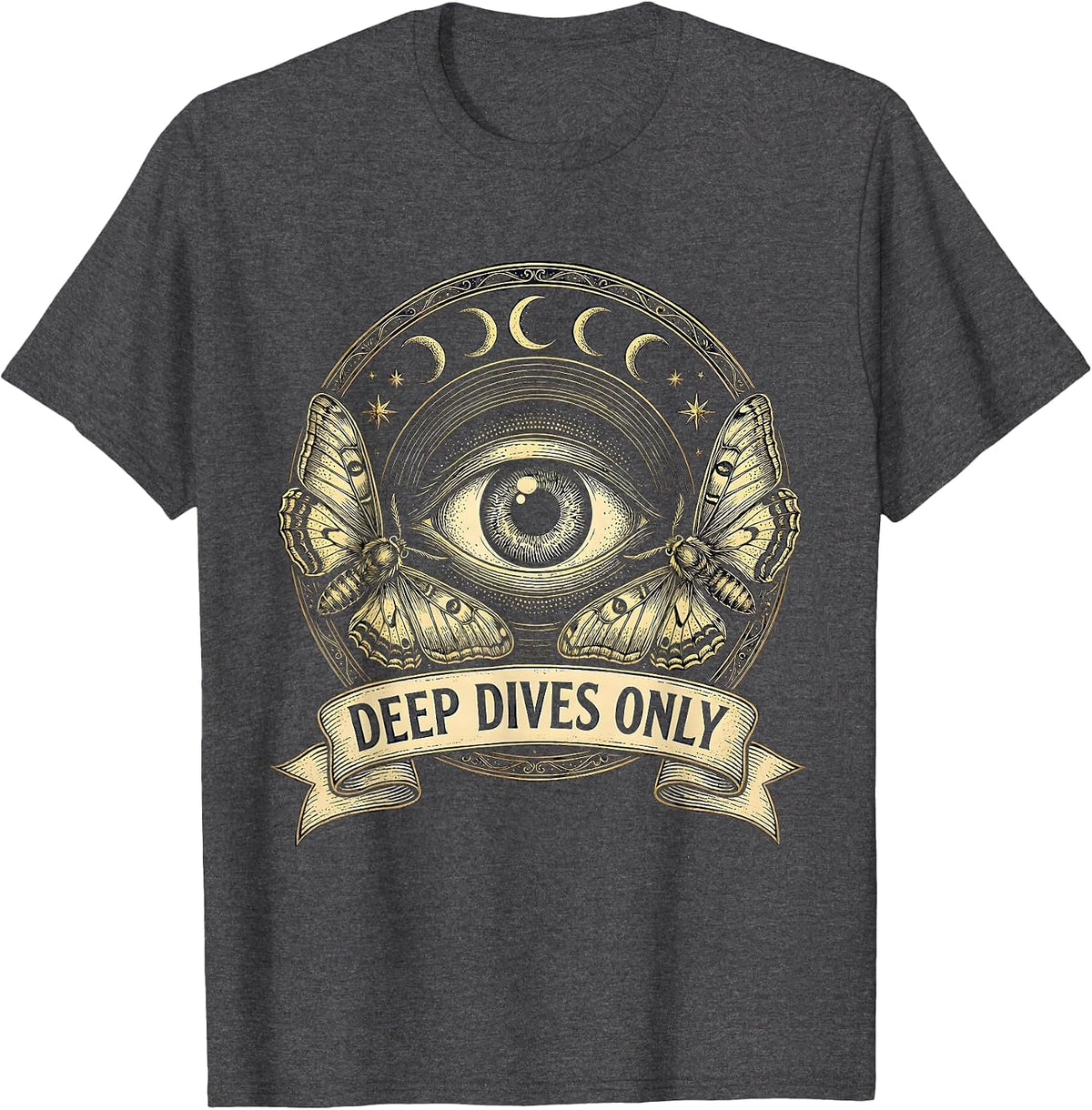 Men's Deep Dives Only Autism Awareness Design T-Shirt - Dark Heather Grey