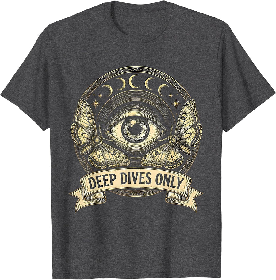Men's Deep Dives Only Autism Awareness Design T-Shirt - Dark Heather Grey