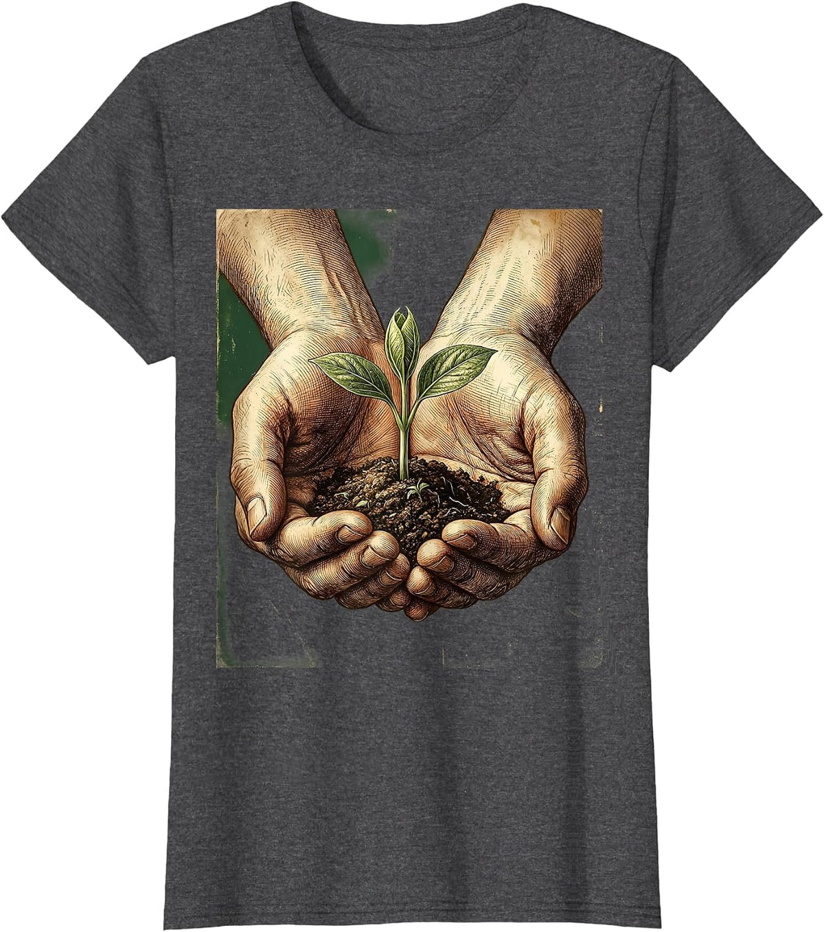 Women's School Counselor Nurturing Growth Graphic Design T-Shirt - Dark Heather Grey