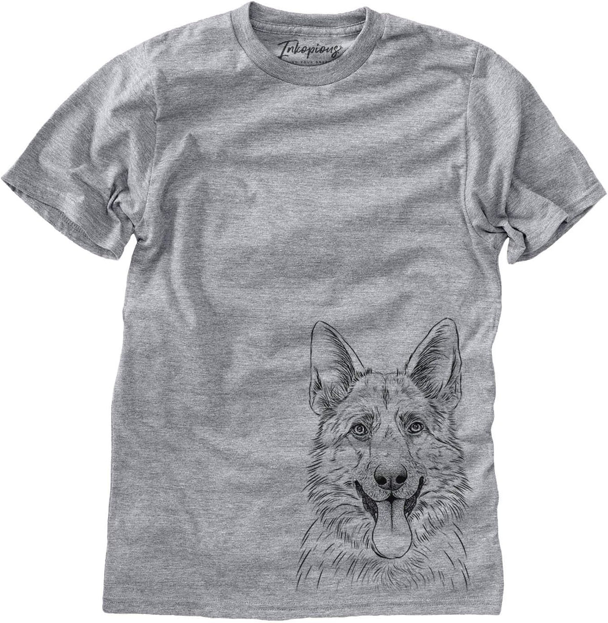 Bare Grace the German Shepherd Dog Triblend T-Shirt - Unisex Grey Crew Neck