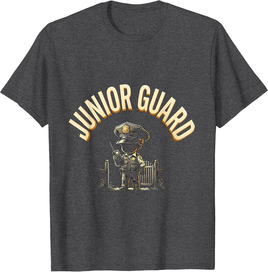 Men's JUNIOR GUARD Funny Security Guard Costume Halloween Humor T-Shirt - Dark Heather Grey