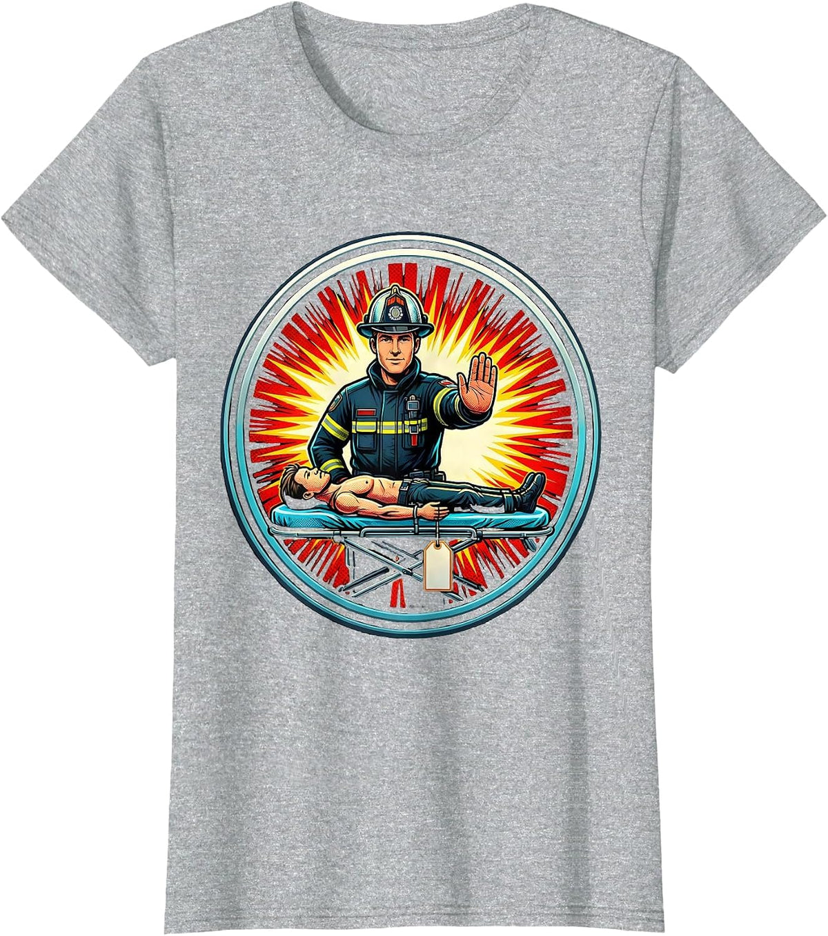 Women's Paramedic Training Mannequin Pop Art EMS Gift T-Shirt - Heather Grey