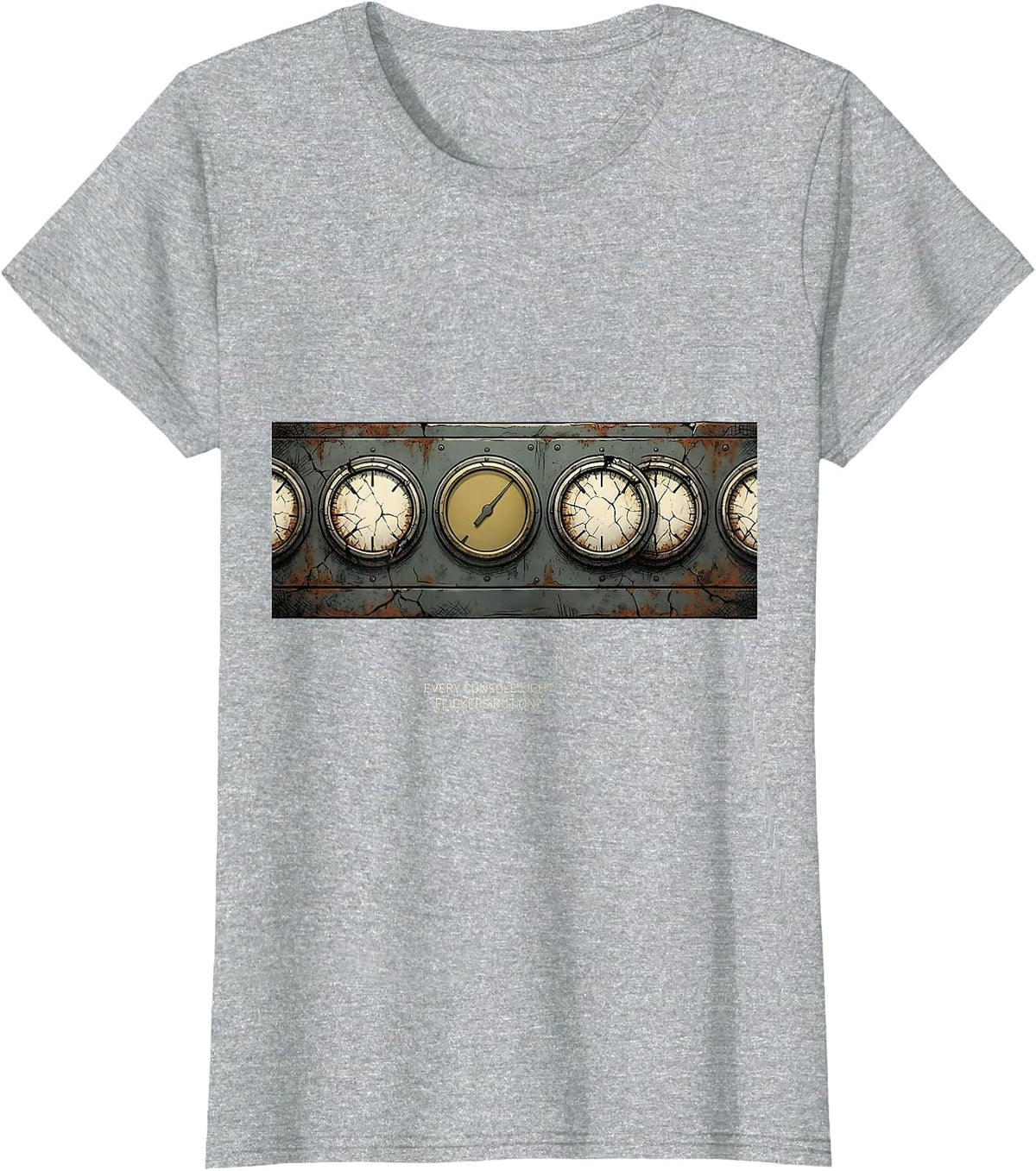 Every Console Light Flickers But One Distressed 911 T-Shirt - Heather Grey