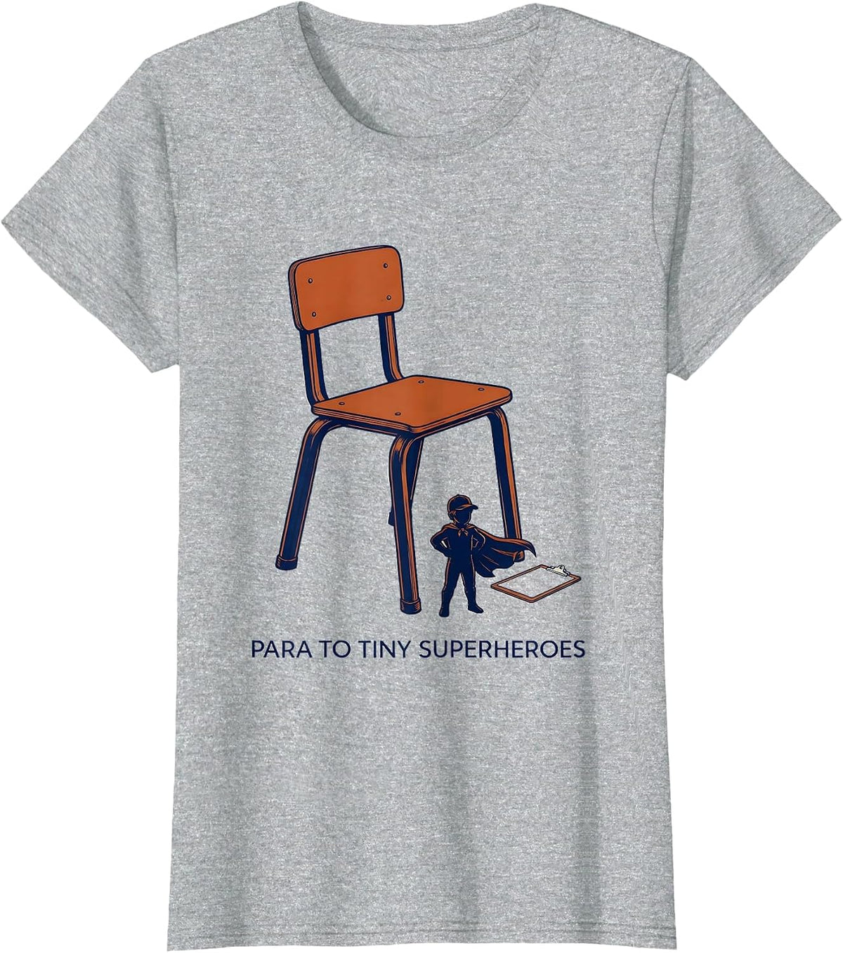 Para To Tiny Superheroes Funny Teacher Superhero Identity T-Shirt - Heather Grey