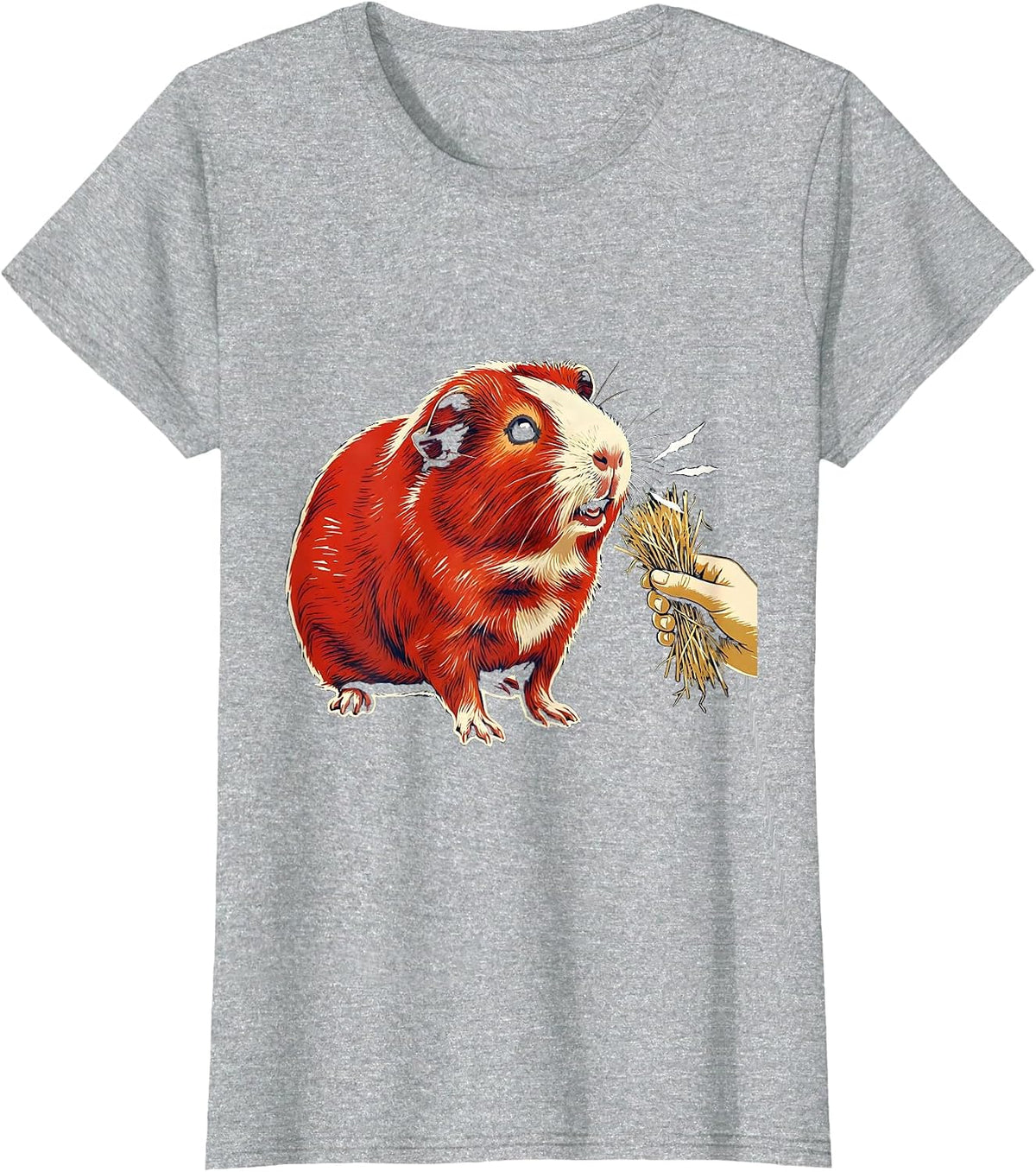 Oversized Tailless Guinea Pig Funny Pet Lover Humor T-Shirt - Heather Grey