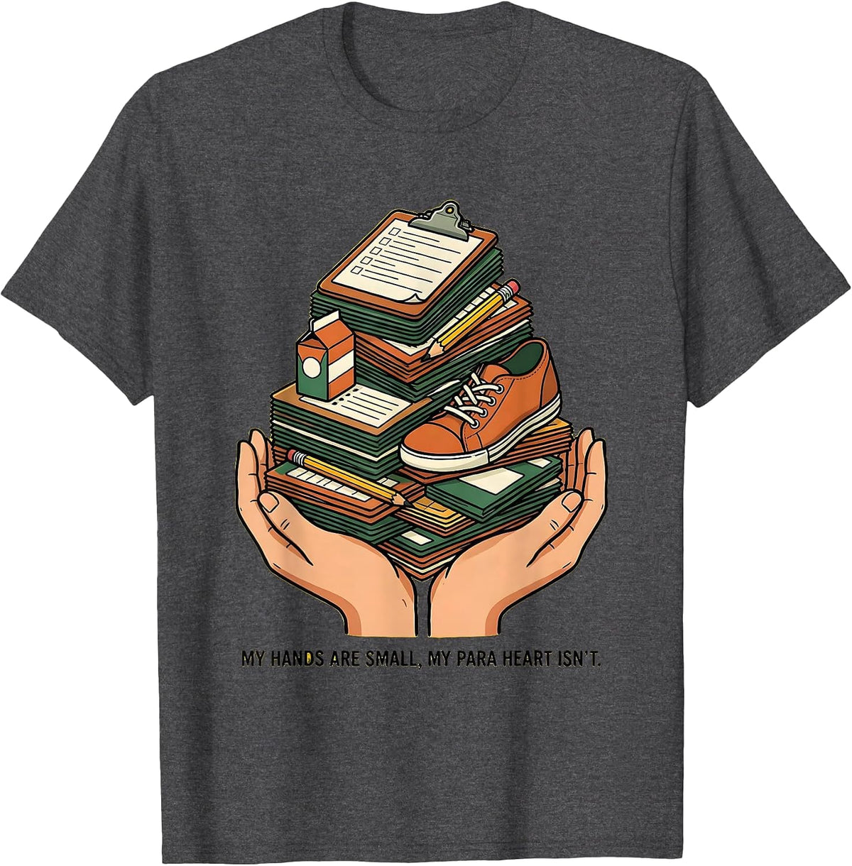 Men's My Hands Are Small, My Para Heart Isn't Funny T-Shirt - Dark Heather Grey