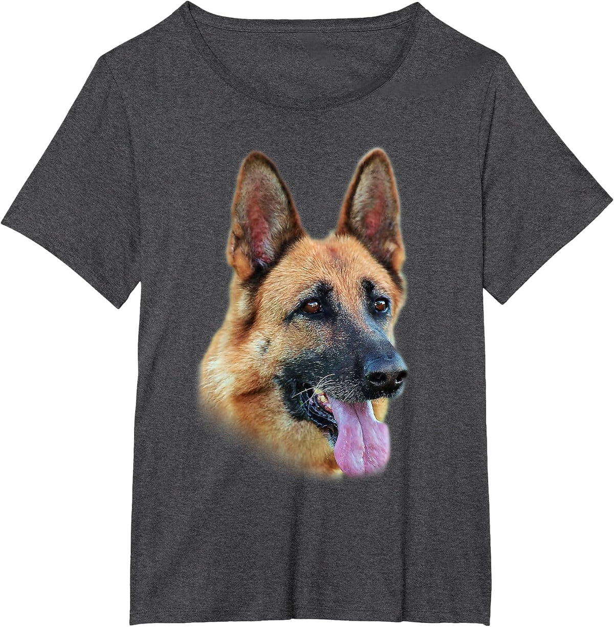 German Shepherd Face T-Shirt - Dark Heather Grey