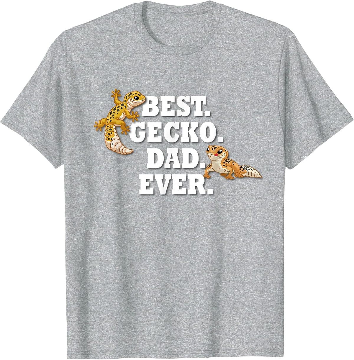 Mens Boys Kids Reptile Best Dad Ever Leopard Gecko Lover T-Shirt - Heather Grey