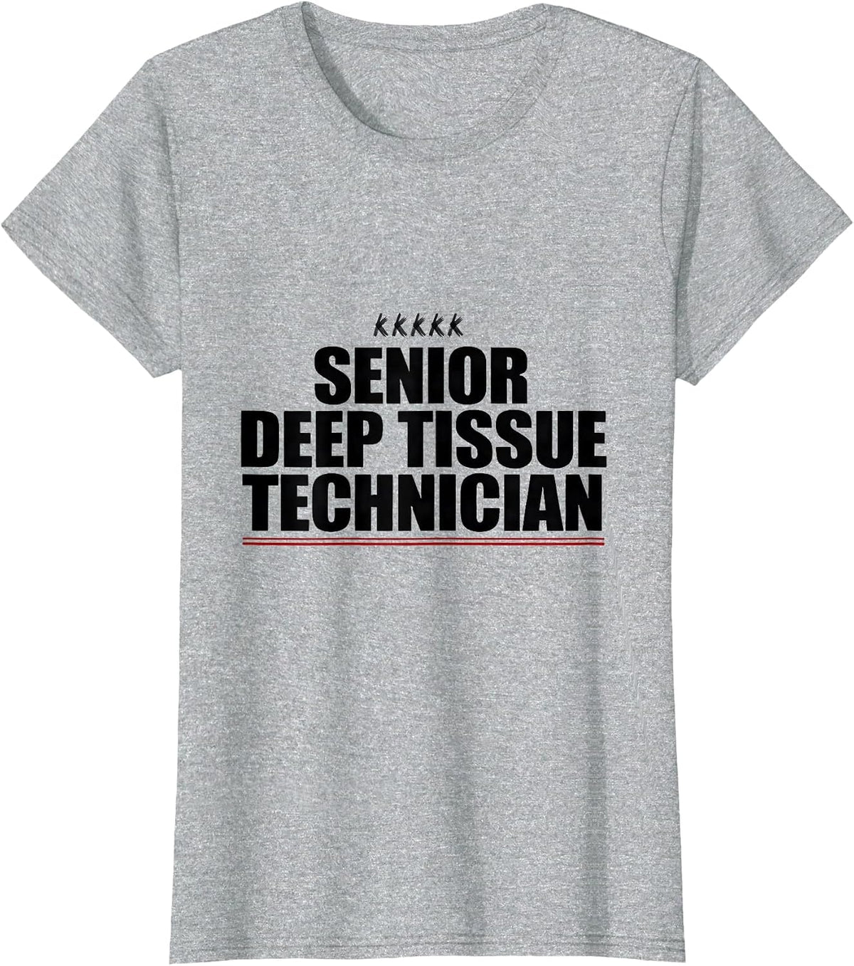Women's Senior Deep Tissue Therapist Humor Massage Therapy Crew T-Shirt - Heather Grey