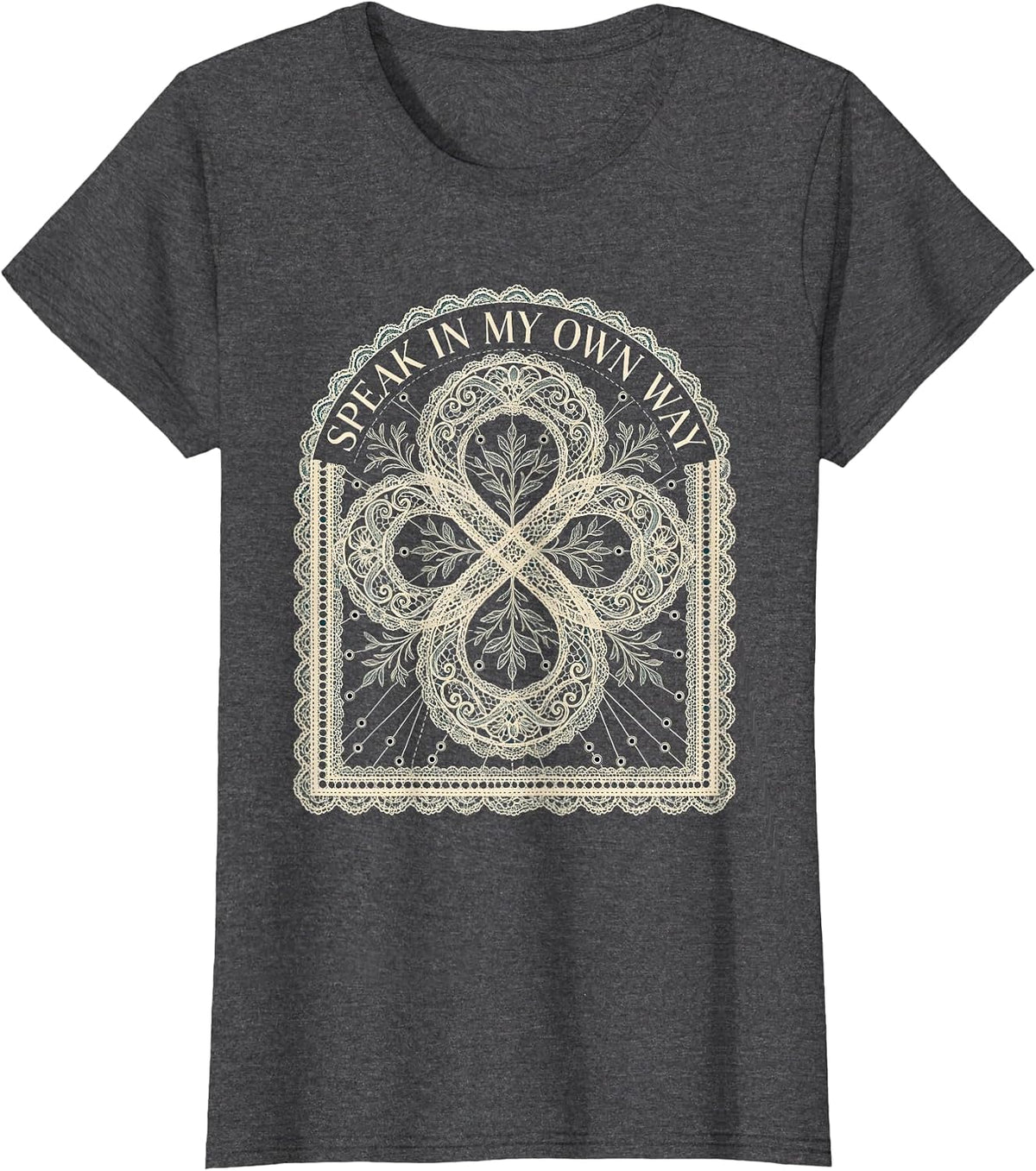 Women's Speak In My Own Way Autism Awareness Design T-Shirt - Dark Heather Grey