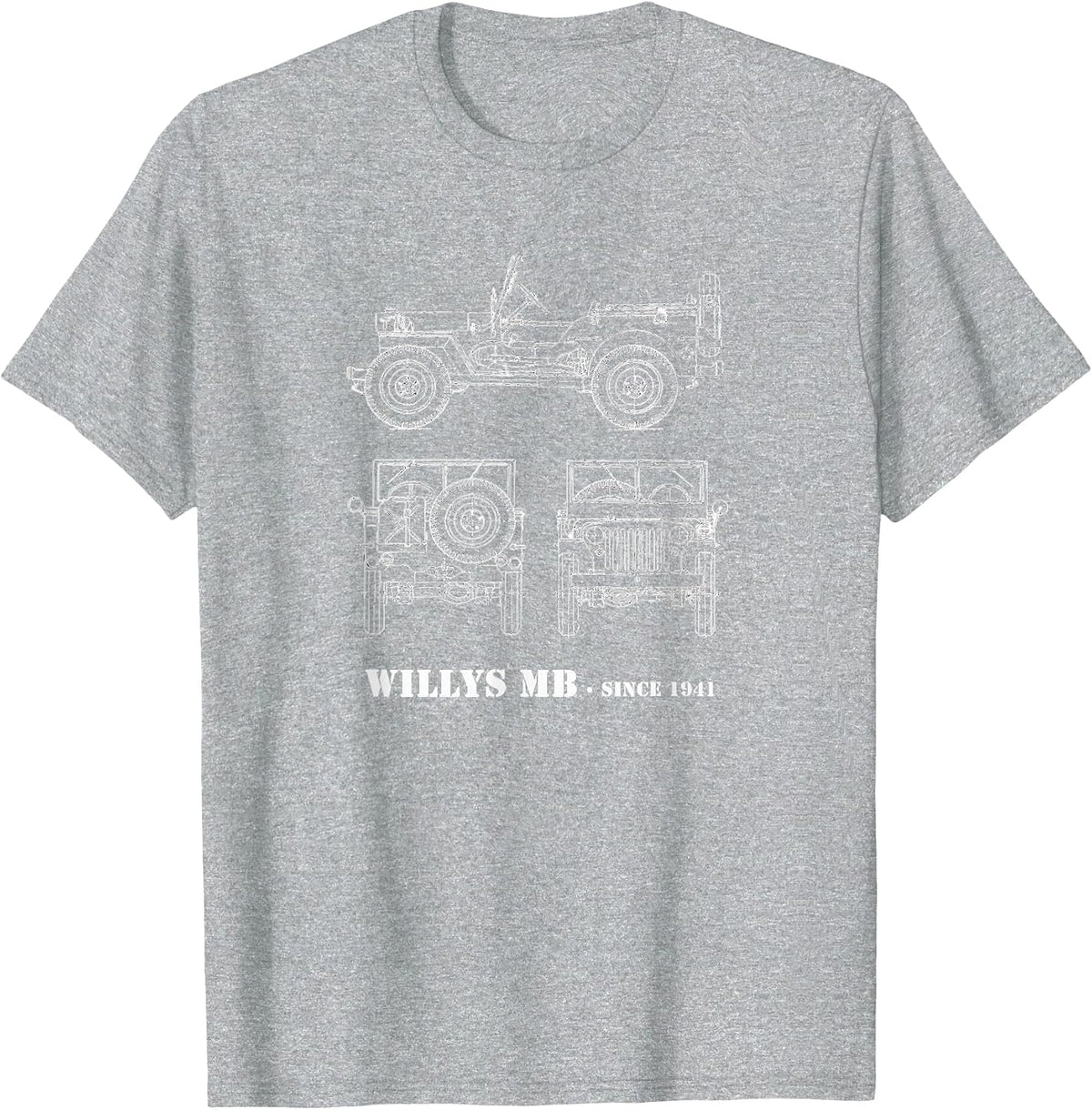 1941 Willy's MB WWII Army T-Shirt - Heather Grey